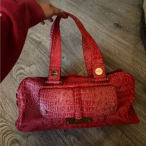 Jessica Simpson Red Crocodile-Embossed Bag